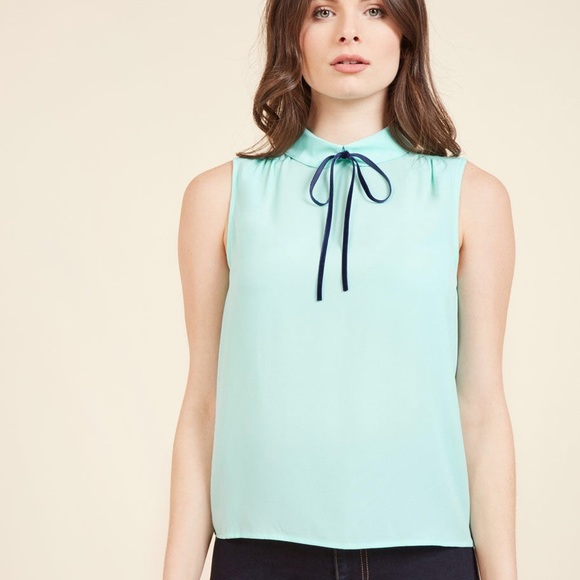 Modcloth Tops - ModCloth Mint Peter Pan Collared Top